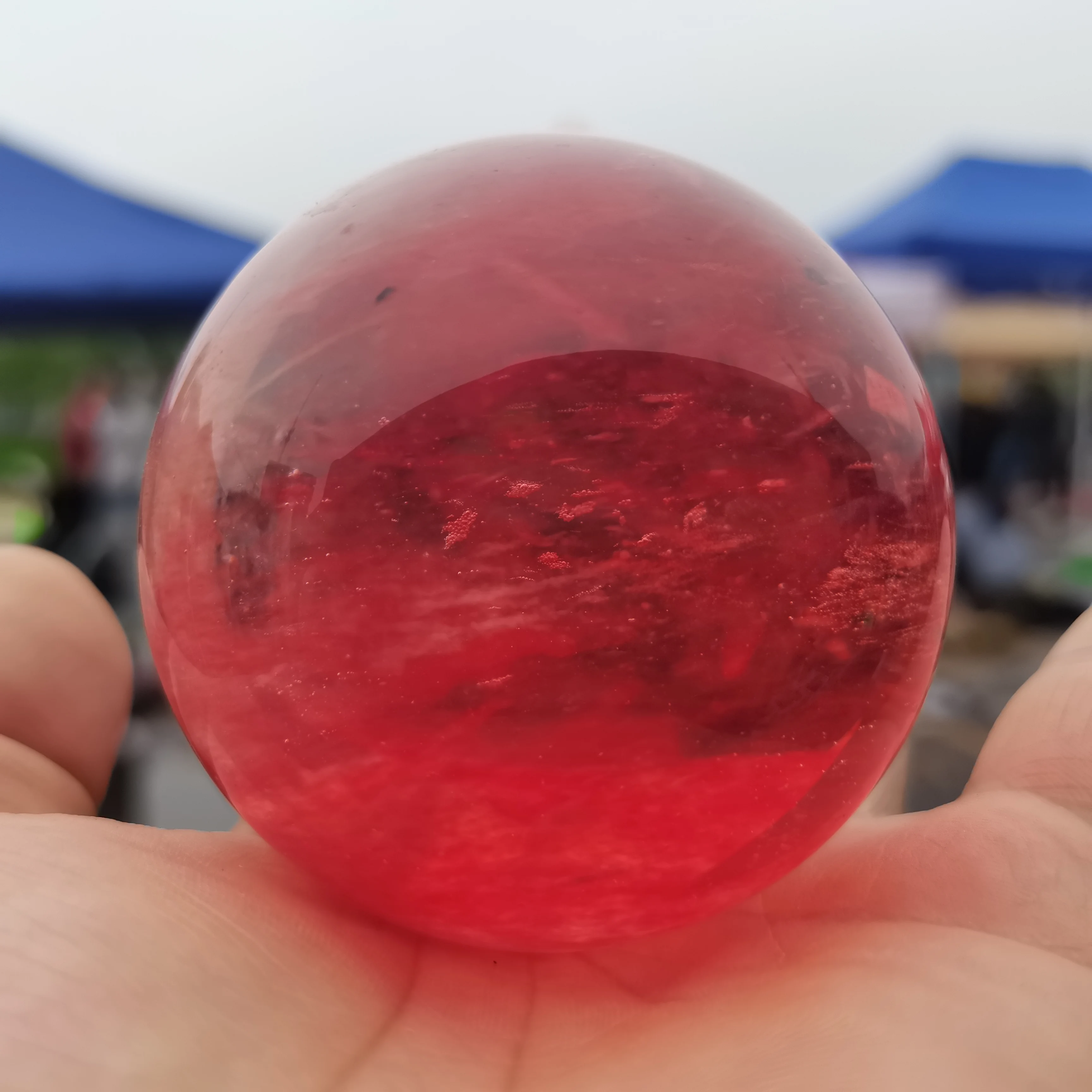 

20-60mm Quartz Crystal Glass Red Obsidian Stone Ball Asian Rare Natural Feng Shui Crystals Sphere Magic Healing Balls