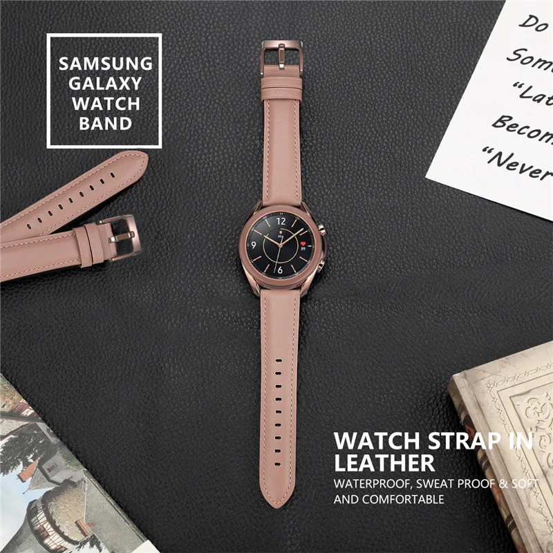 22mm 20mm Leather Band For Samsung Galaxy Watch 4 44mm 40mm Classic 42mm 46mm Strap For Galaxy Watch 3 45mm 41mm Active 2 44mm