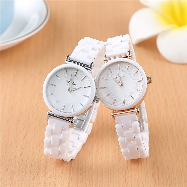 SAILWIND Luxury Crystal Wristwatches Women White Ceramic Ladies Watch Quartz Fashion Women Watches Ladies Wrist watch for Female