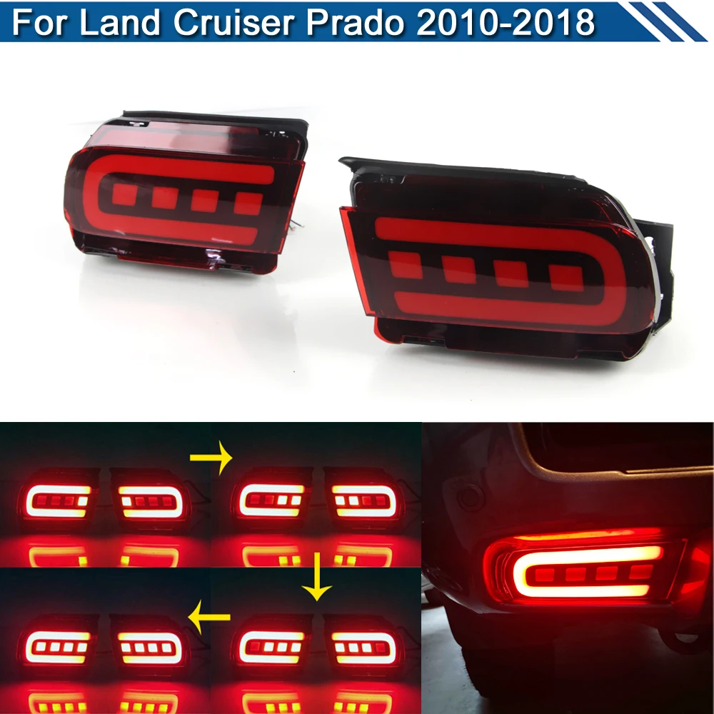 

Red LED Rear Bumper Reflector Warning Light For Toyota Land Cruiser Prado LC150 2010-2018 Driving Light Brake Light Turn Signal