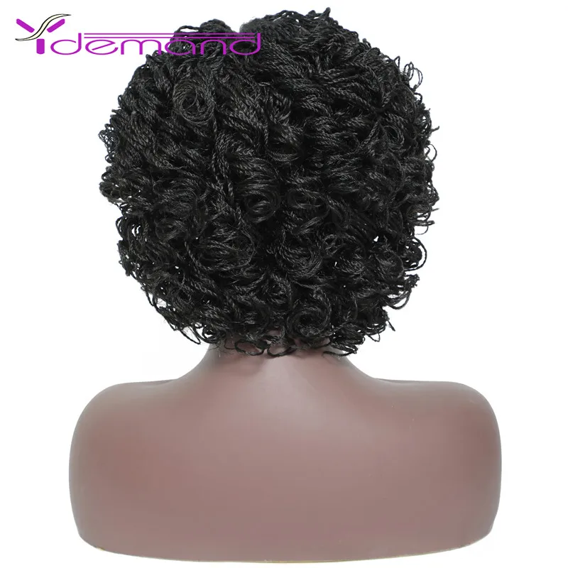 Y Demand Crochet Wigs Two Strands Of Hair Twist Curly Braided Synthetic Braiding Hair Wig BOBO Styles For Negro Women