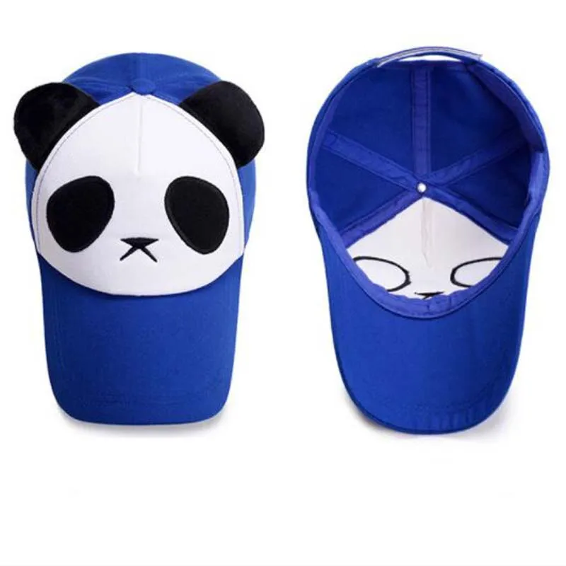 Korean  Lover Panda Cartoon Head Parent-child Baseball Cap Spring Autumn Cotton Hats For Men Women Kids Casquette