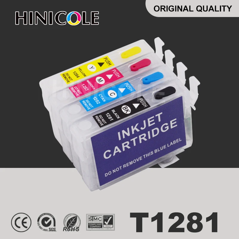 

Hinicole Ink Cartridge T1281 T1282 T1283 T1284 For Epson Stylus S22 SX125 SX130 SX230 SX235W Refill Cartridges