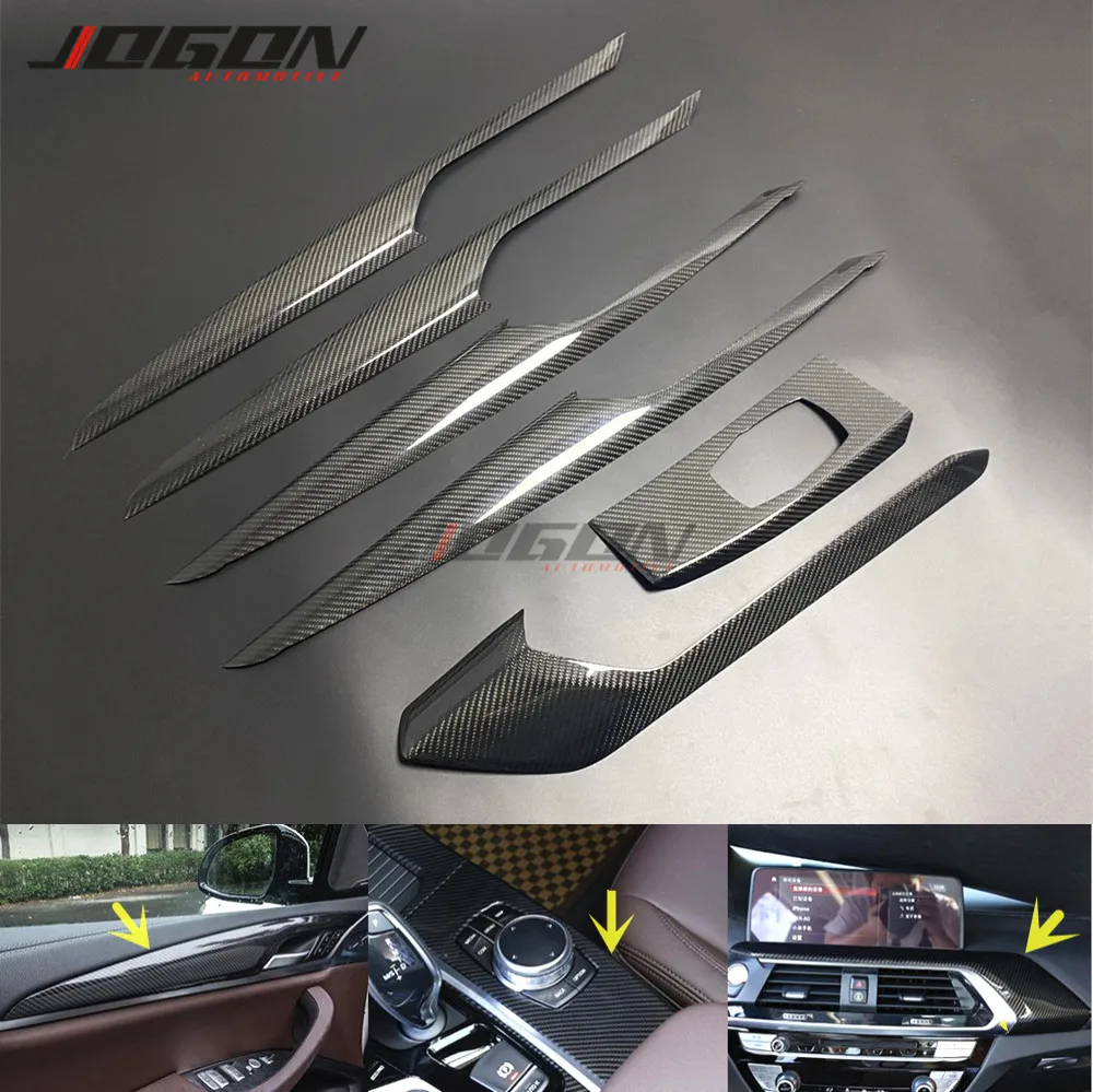 

6pcs Car Central Console Gear Shift Air Vent Outlet Frame Interior Door Panel Trim For BMW X3 X4 G01 G02 2018 2019 2020