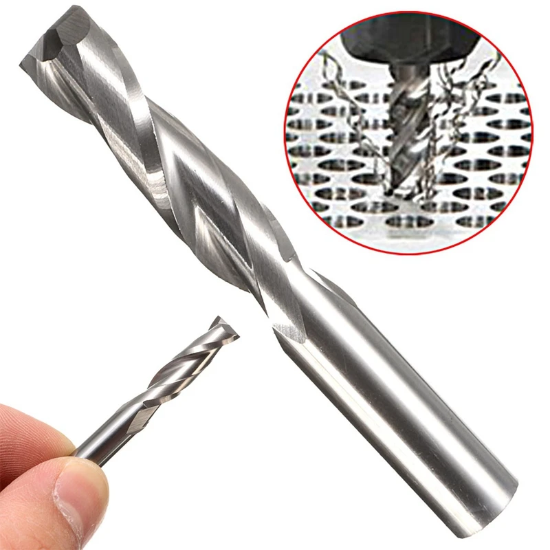 Double Flute Spiral Cutter 6x22 Mm CNC Router Bits Wood Acrylic Drill Carbide 6mm X 22mm 2 Flutes 6*6*22*44mm Milling Cutter Bit