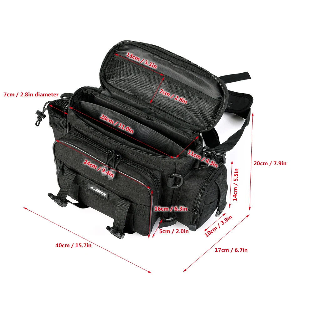 LEO Multifunctional Fishing Tackle Bags Single Shoulder Crossbody Bag Waist Pack Fish Lures Gear Utility Storage Fishing Bag