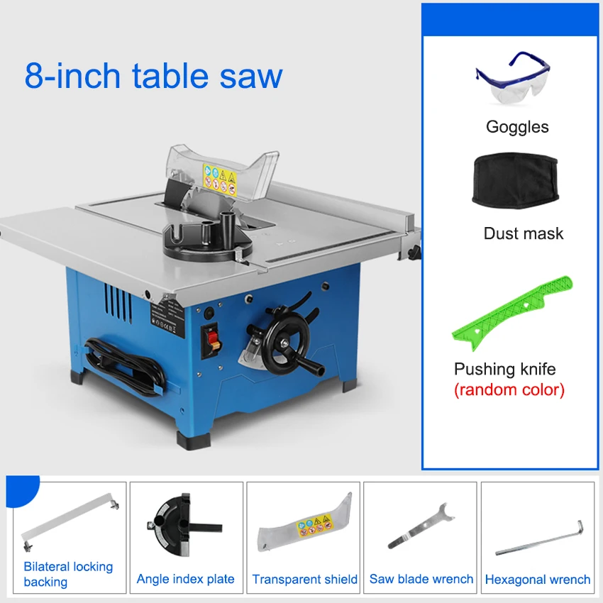 

M1YD-Hk-210B 8 Inch Woodworking Table Saw Multi-function Wood Cutting Machine Household Dust-free Sliding Table Saw 220V 1400W