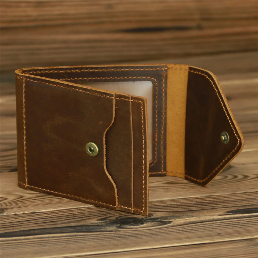 New Arrival Vintage Card Holder Men Genuine Leather Credit Card Holder Small Wallet Money Bag ID Card Case Mini Purse For Male