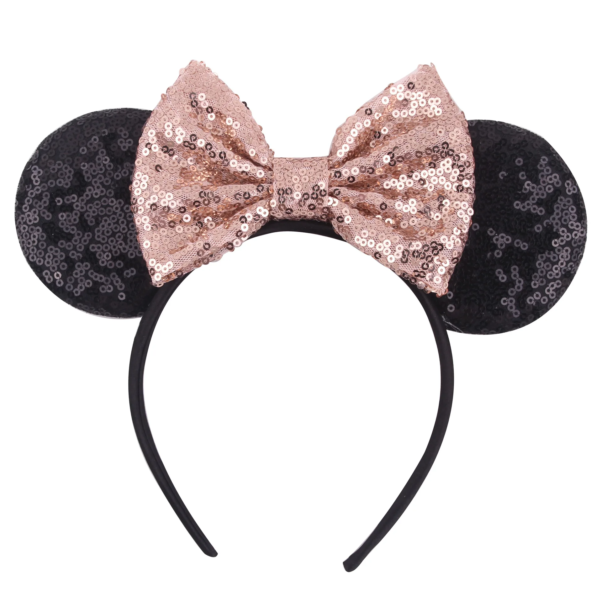 Disney-diadema con orejas de Mickey y lazo de leopardo para bebé, accesorios para el cabello, tocado para niña, decoración para la cabeza, regalo, 1