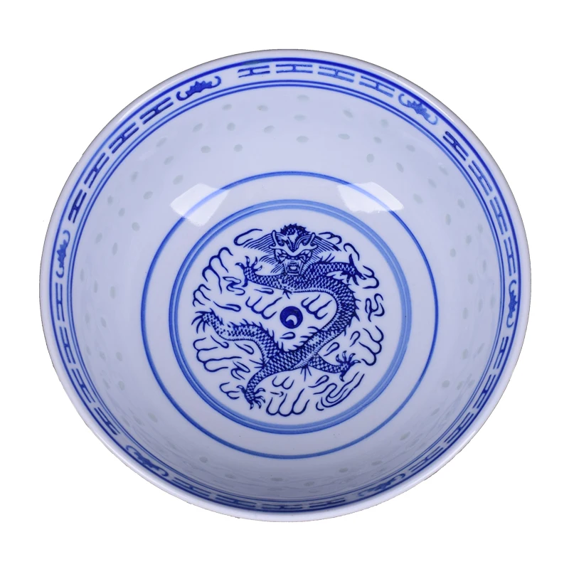 4.5/5/6/7/8/9 inch Blue and White Porcelain Ramen Bowl Chinese Jingdezhen Ceramic Rice Bowls Dragon Pattern Tableware Vintage