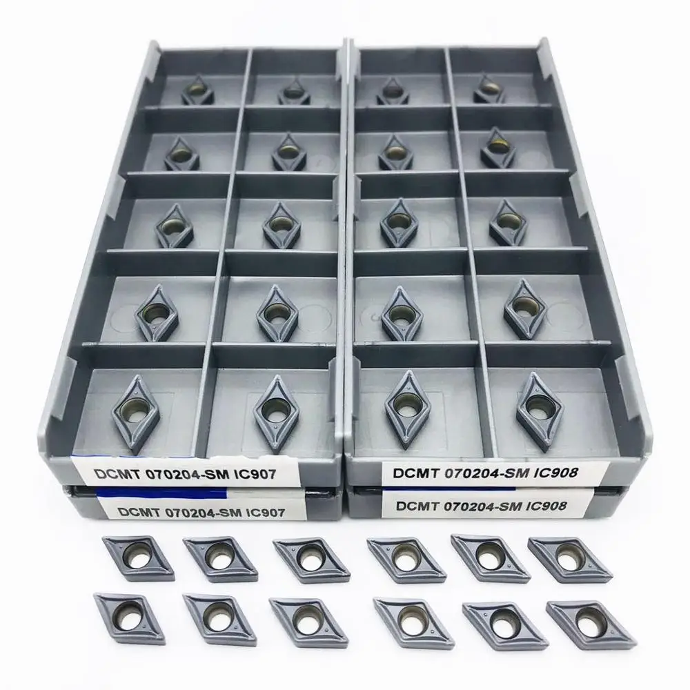 

Токарный инструмент DCMT070204 SM IC907 DCMT070204 SM IC908, внешний токарный инструмент, токарный инструмент с ЧПУ, режущий инструмент DCMT, карбидная вставка