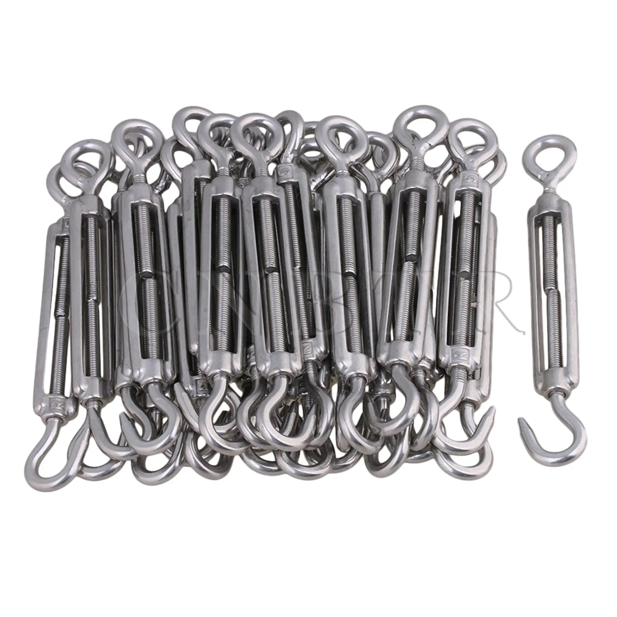 CNBTR 25Pcs M5 OC-Type 304 Stainless Steel Hook & Eye Turnbuckle