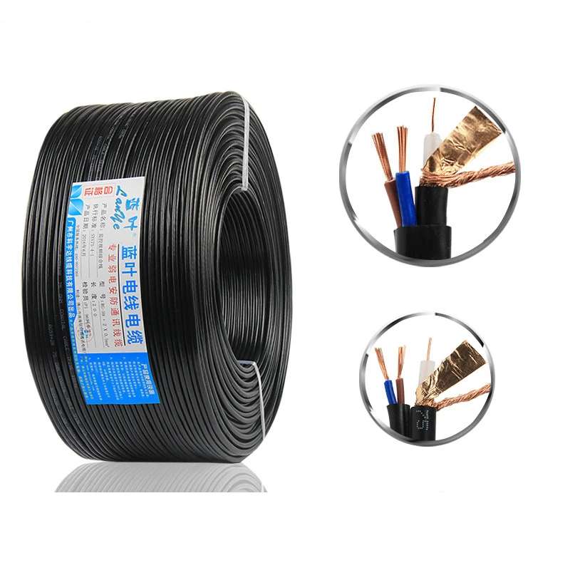 Pemantauan Jalur Terintegrasi Daya Video Inti Tembaga SYV75-5 + RVV2 * 0.75 Jalur Terintegrasi Komposit