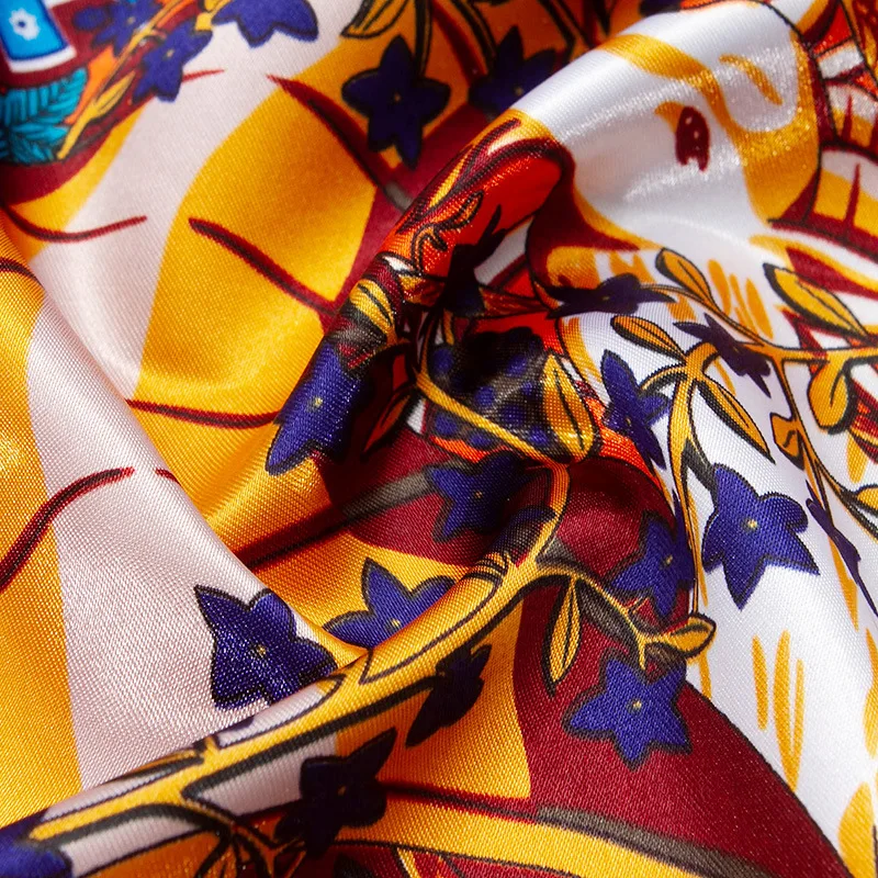 2021 New Silk Scarf Simulation Silk European and American Large Square Scarf Gift Custom Silk Scarf Women Scarf