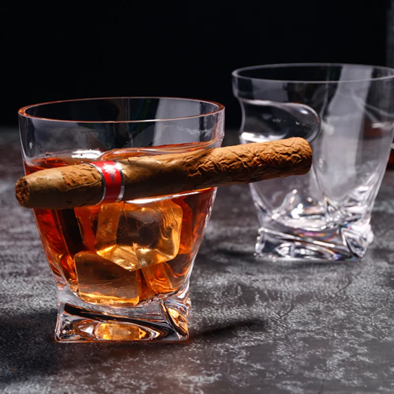 

European creative special-shaped cigar cup lead-free crystal beer cup glass foreign wine cup wine set whisky cup spiral cup