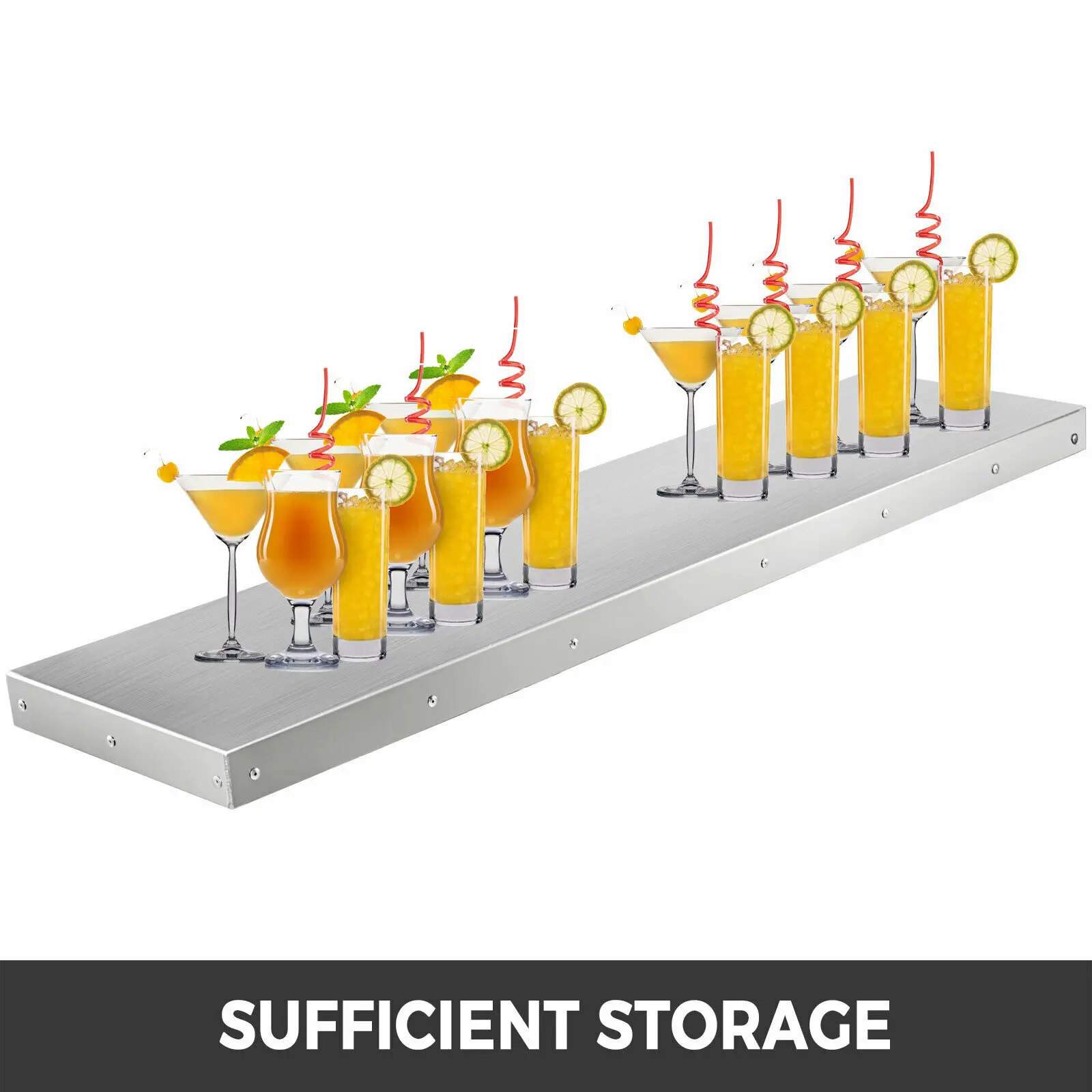 VEVOR หลายขนาด Concession ชั้นวางแนวตั้งสำหรับ Window อาหารพับรถบรรทุกอะลูมินัมอัลลอยแผ่นห้องครัวรับประทานอาหารรถบ้าน