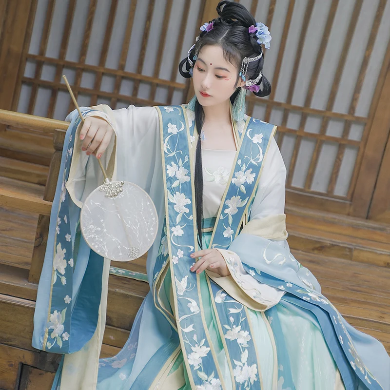 

Female Hanfu Costumes Chinese Style Elegant Clothes For Women Adult Classical Dance Suit Tang Dynasty Princess Clothing DQL5818