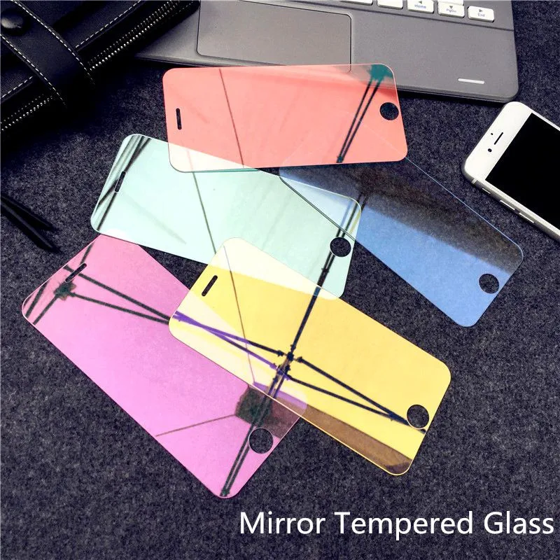 Mirror Tempered Glass For iPhone14 X XR XS Screen Protector Glass For iPhone13 7 8 Plus 11 12 Pro Protective Glass  Cover