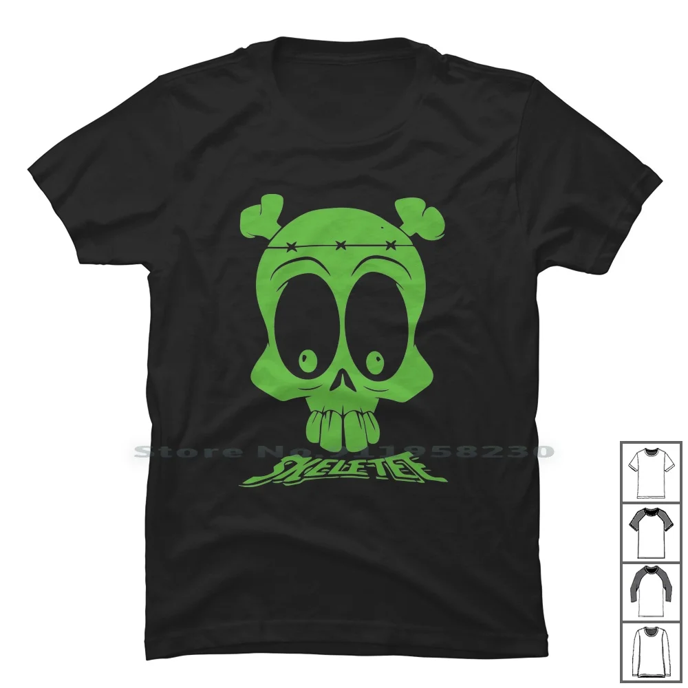 Skeletee Vert Fluorescent T Shirt 100% Cotton Cartoon Gamers Scent Movie Gamer Game Cent Let Flu Ny Me Funny