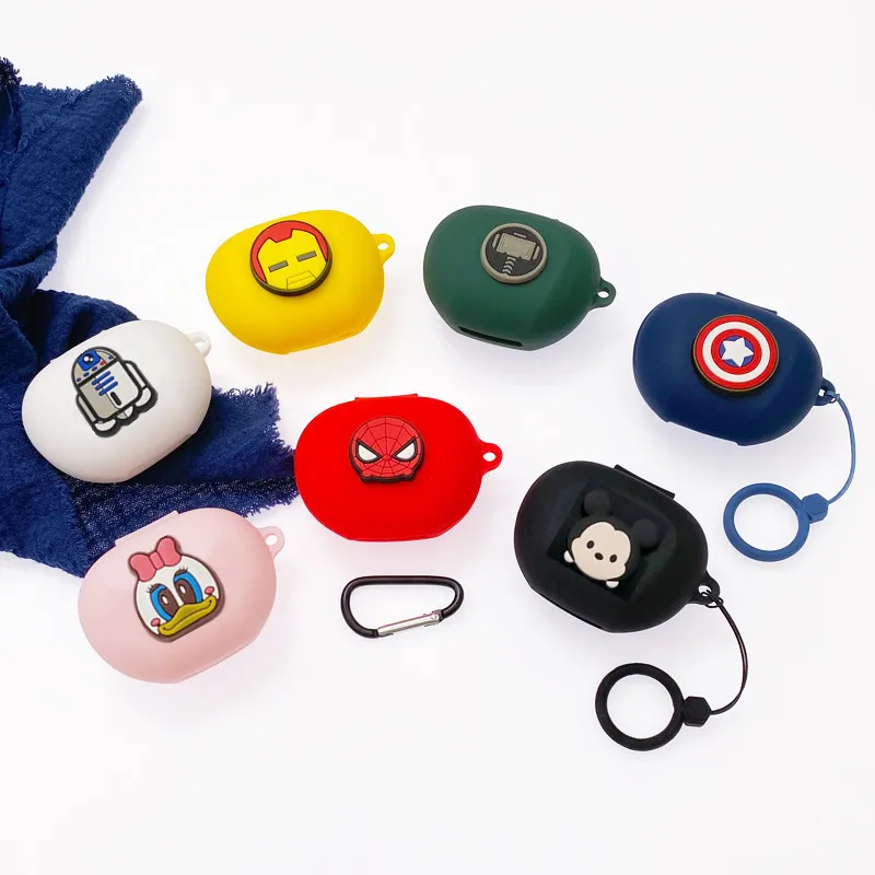 الكرتون ديزني حقيبة سماعة الاذن ل اديفير نيوبروز برو مارفل سيليكون سماعة لاسلكية تعمل بالبلوتوث سماعة الغطاء الواقي مع الحبل