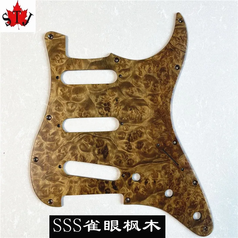 1pcs hand made bird\'s eye wood GUITAR SSS Pickguard #2029