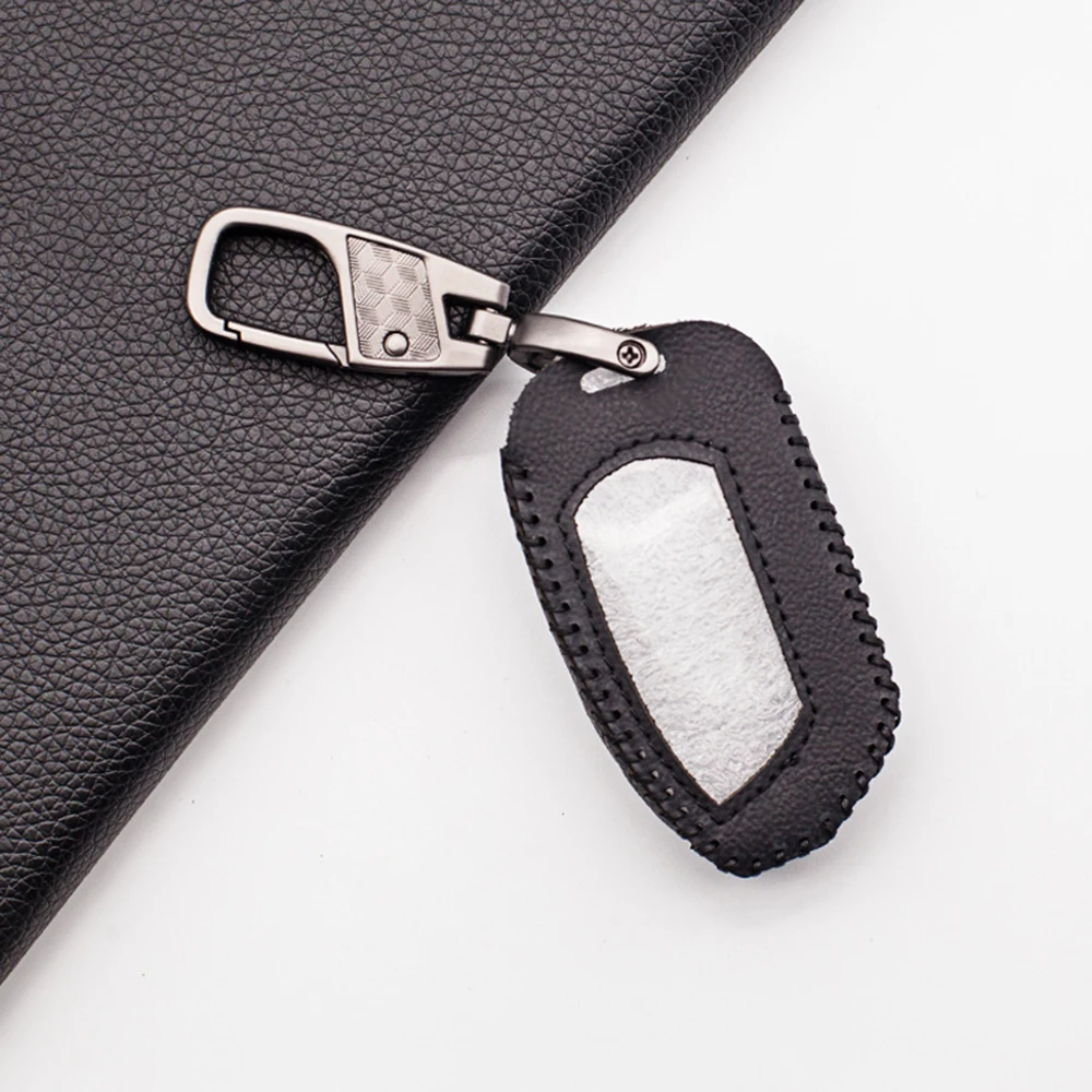 Hot Sale Leather Key Case Protector Cover Keychain for Pandora DXL 4950 DX-90BT DX-91 DX9X LCD Two Way Car Alarm Remote Control