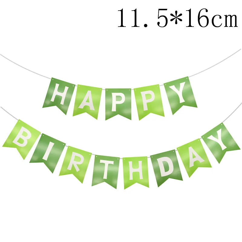 Chicinlife green Happy birthday Banner Jungle Animal dinosaur theme Birthday Party Decoration kids 1st birthday Supplies