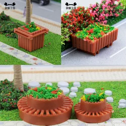 10pcs 1/50 1/75 1/100 1/150 Flowerbed Succulent Plant Pot Railway Parterre Urban Garden Landscape HO OO Model Train Accessories