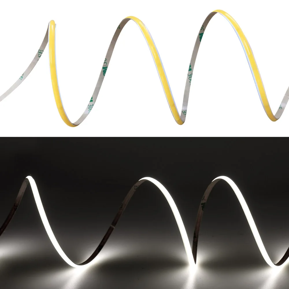 Tira conduzida de alta densidade 480leds/m flexível cob barra de luz linear decoração da parede quente natural branco frio 3000k 4000k 6500k 12v