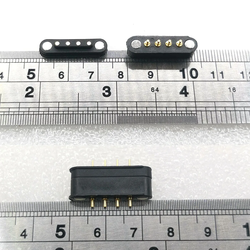 25pcs New Magnetic POGOPIN Spring Thimble Connector 4PIN DC Power Charging Socket Jack 4P Power Connector