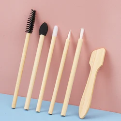 6 Pcs Bamboo Handle Makeup Brushes Tool Set Cosmetic Powder Eye Shadow Foundation Blush Blending Beauty women Make Up Brush