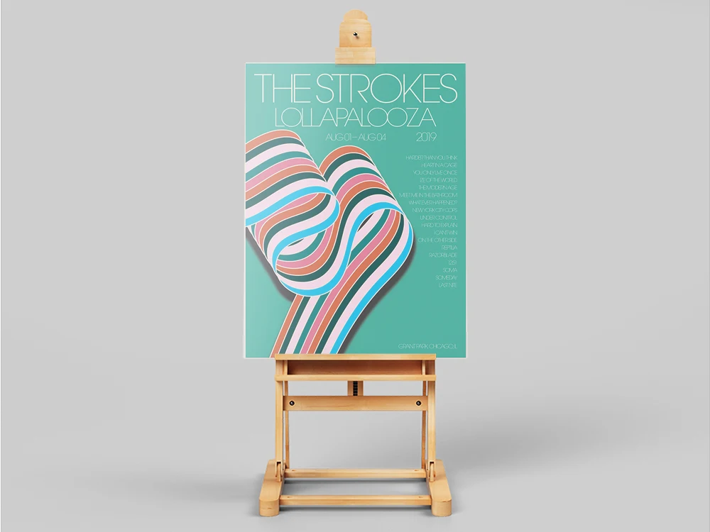 The Strokes Gig Poster Popular Music Album Colored Line Pattern Vintage Canvas Painting Wall Pictures For Living Room Home Decor