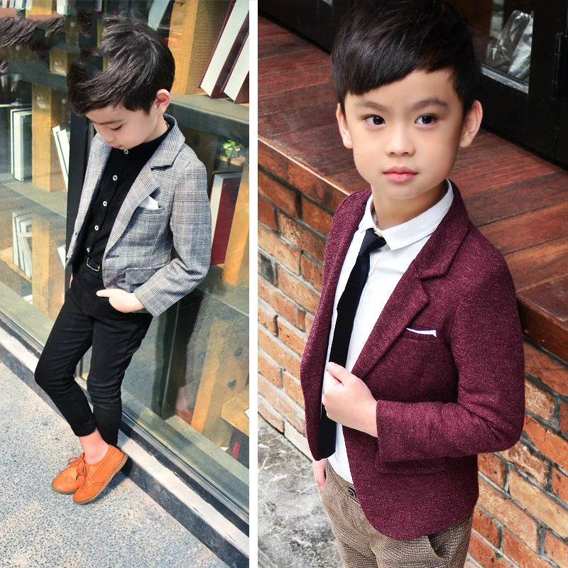 Terno coreano infantil, para primavera e outono, roupa para meninos, jaqueta em estilo inglês