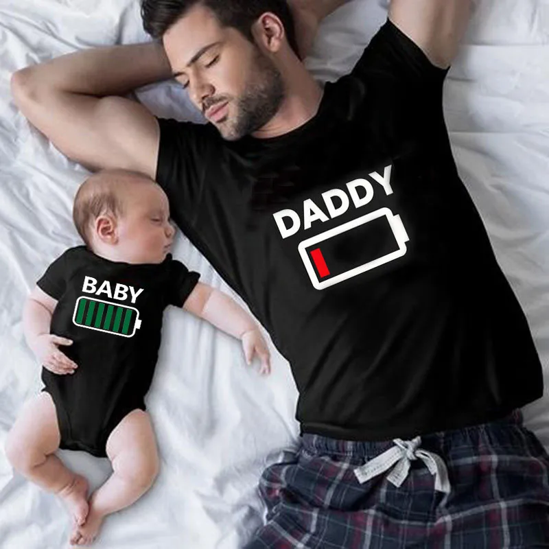 1Pc Player 1 Player 2 Funny Father Son Look Tshirt Summer Short Sleeve T-Shirt For Daddy Baby Bodysuit Family Matching Clothes