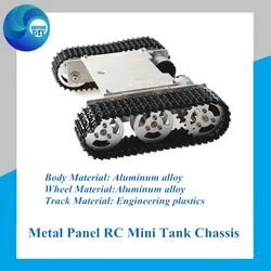 RC Smart Tank Chassis Metal Panel Mini Clawler Tracked Vehicle Mobile Platform Toy DIY Set Adjustable Chain DC Motor T105
