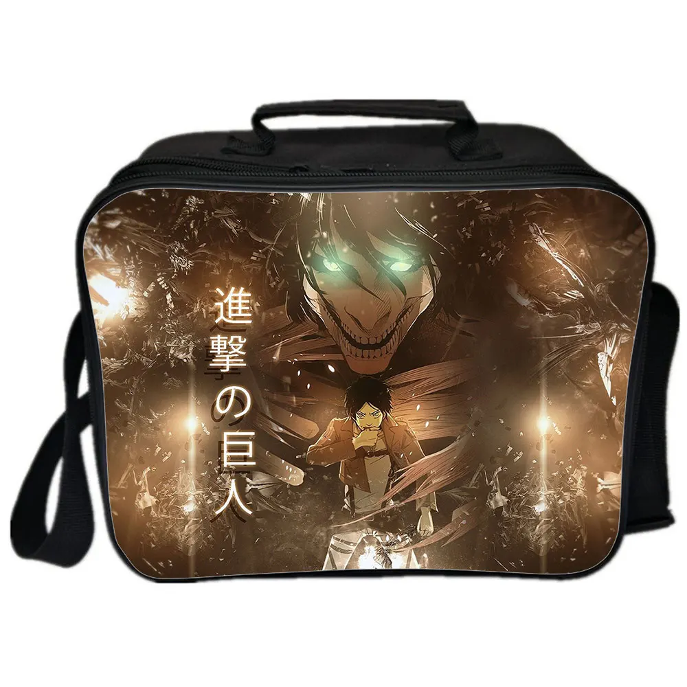 Student Attack on Titan CHRONICLE Lunch Bag Children Cartoon Anime Lunch Box Unisex Portable Insulated Thermal Food Picnic Pouch