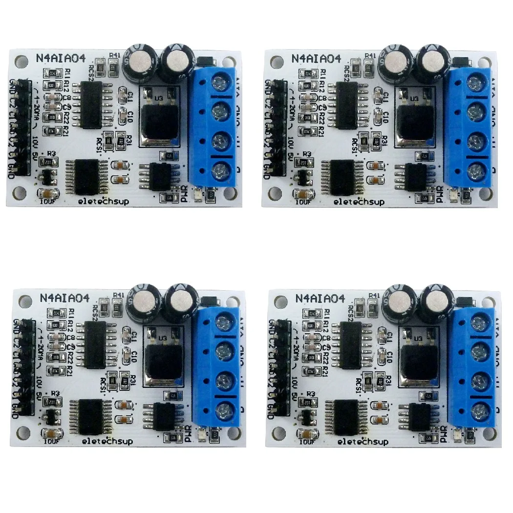 4PCS 4-20MA Current to RS485 Conversion Module 5V 10V Voltage Analog Acquisition Modbus RTU for PLC ADC Instruments