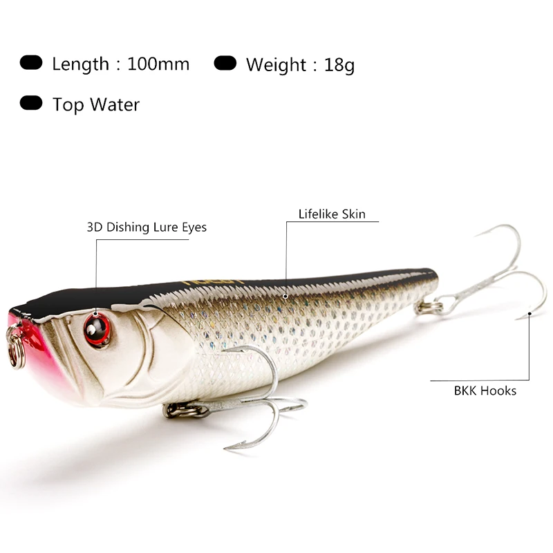NOEBY Wobbler Topwater – Señuelo flotante de superficie 100mm