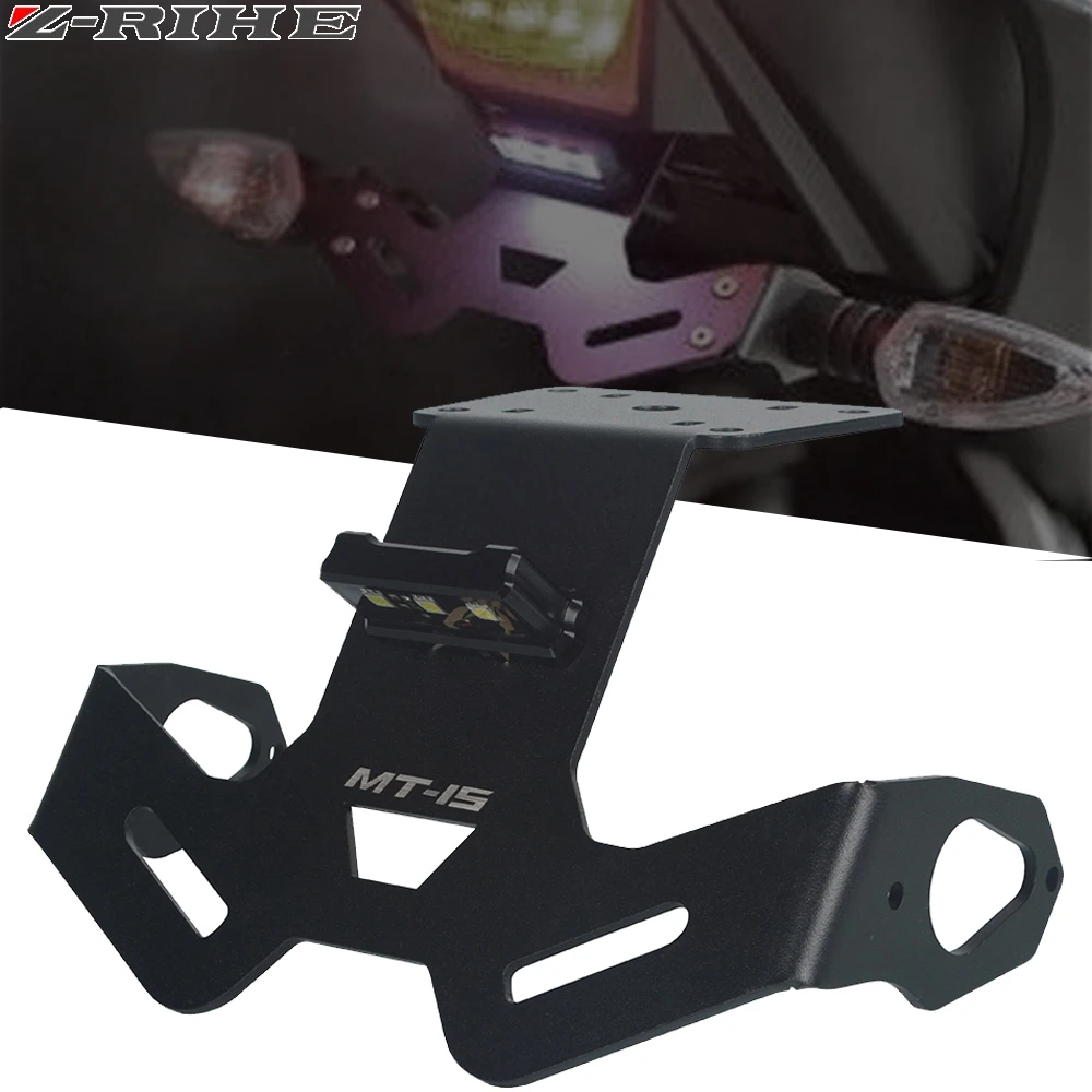 

Rear Adjustable License Number Plate Frame Holder Bracket Tail Tidy Fender with Led Light For YAMAHA MT-15 MT15 MT 15 2018-2020