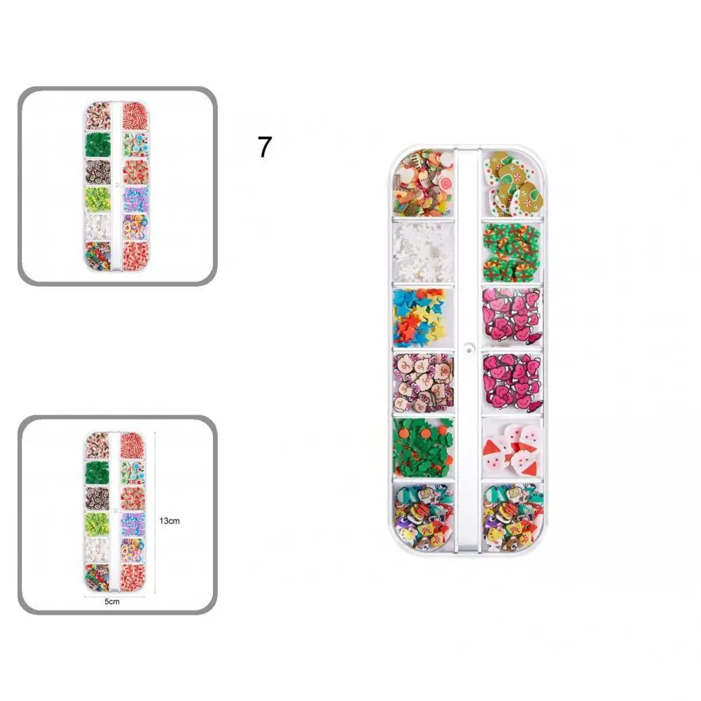 Nail Chunkys  Easy to Stick   12 Grid Christmas Nail Art Sequins  Nail Glitters Decorative