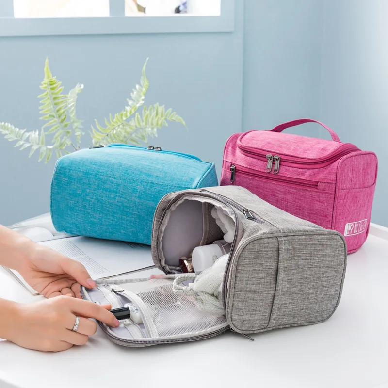 Women Cosmetic Bag Large Capacity Storage Bag Portable Travel Hook Up Brush Bags Toiletry Bag Organizer Hanging Storage Bag