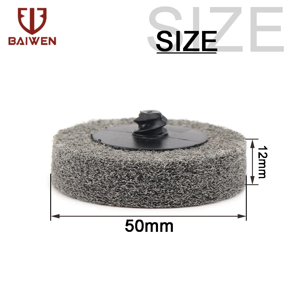 50mm 2 zoll Nylon Faser Schleif Disc Polieren Rad Polieren Pads 9P Vlies Schleifen Disc Für Rotary dremel Zubehör – Detail 2