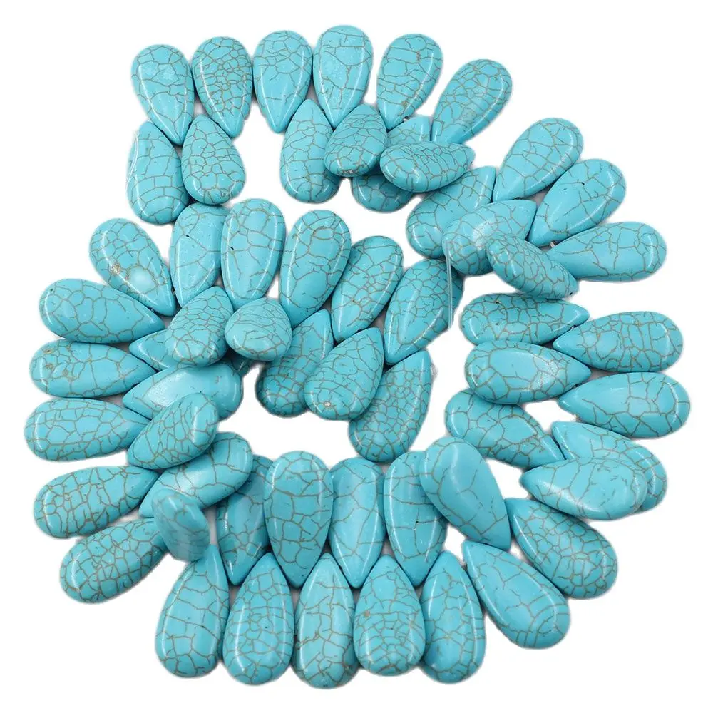 APDGG Smooth Water drop Blue Turquoise Side hole Top-drilled Loose Beads 16