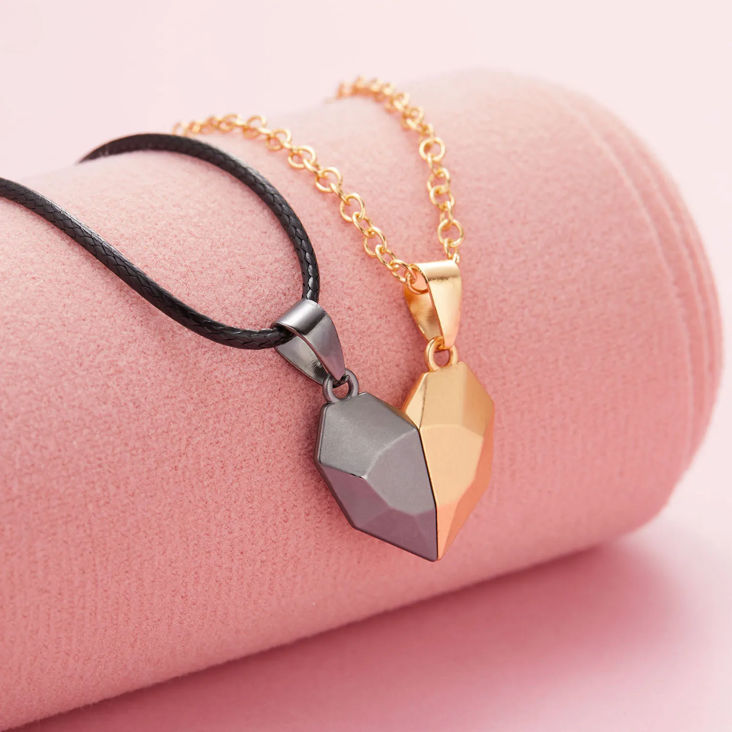 2Pcs Magnetische Herz Paar Halskette Für Frauen Valentinstag Pullover Kette Für Beste Freundin Liebhaber Hochzeit Party Geschenk schmuck – Detail 11