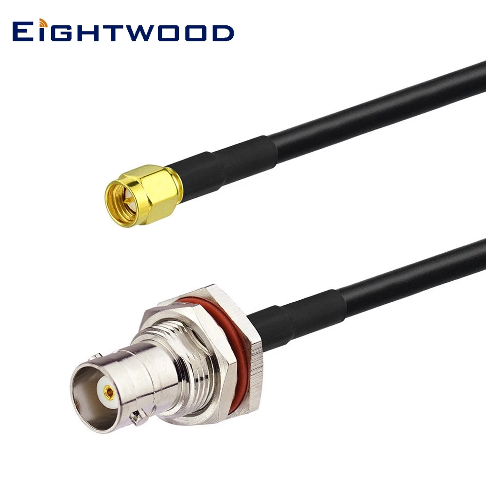 

Eightwood RF коаксиальный кабель в сборе, разъем BNC, гнездо SMA, штекер RF, Разъем Pigtail LMR195, кабель 150 см, оптовая продажа