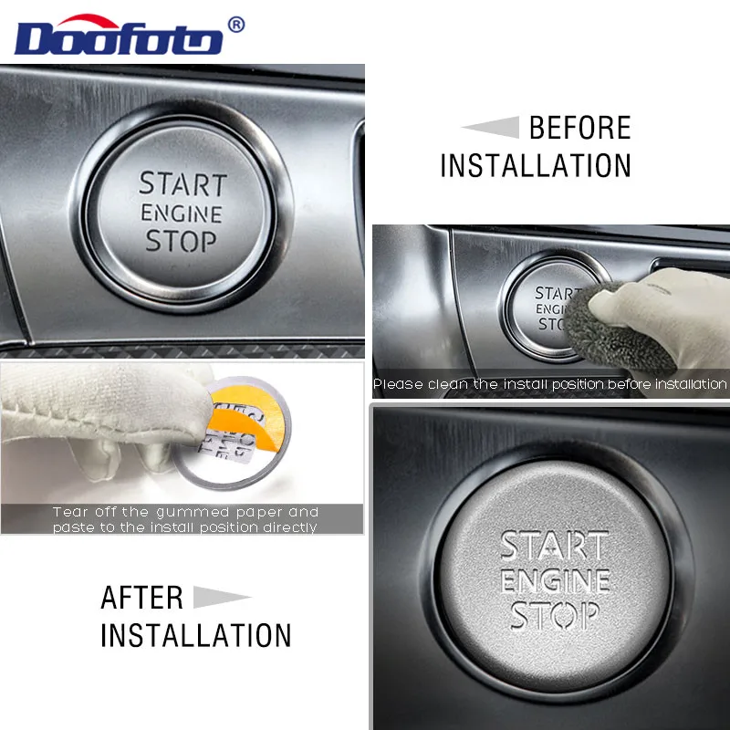 Doofoto 3D Auto Start Stop Pulsante Del Motore Della Copertura Adesivo Per Audi A6 2020 A6L A7 A8L 2019 Carattere Traslucido Styling Copertura