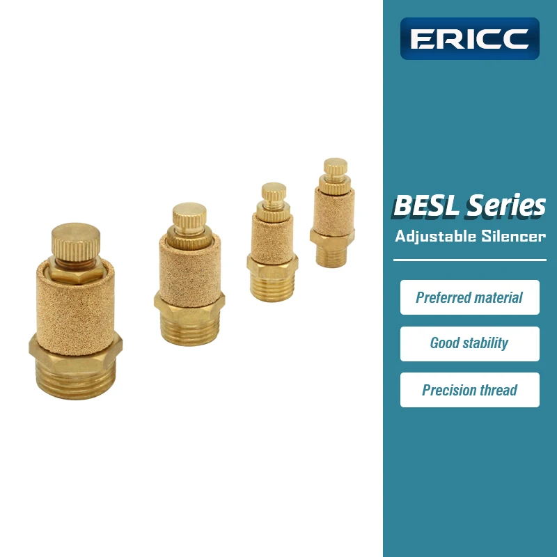 AIR Pneumatic Brass Adjustable Silencer BESL series Exhaust Valve 1/8