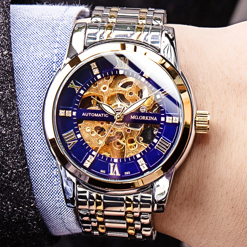 ORKINA Luxury Brand Mens Watches Skeleton Automatic Mechanical Watches Famous Original Branded Men's Watches Relogio Masculino