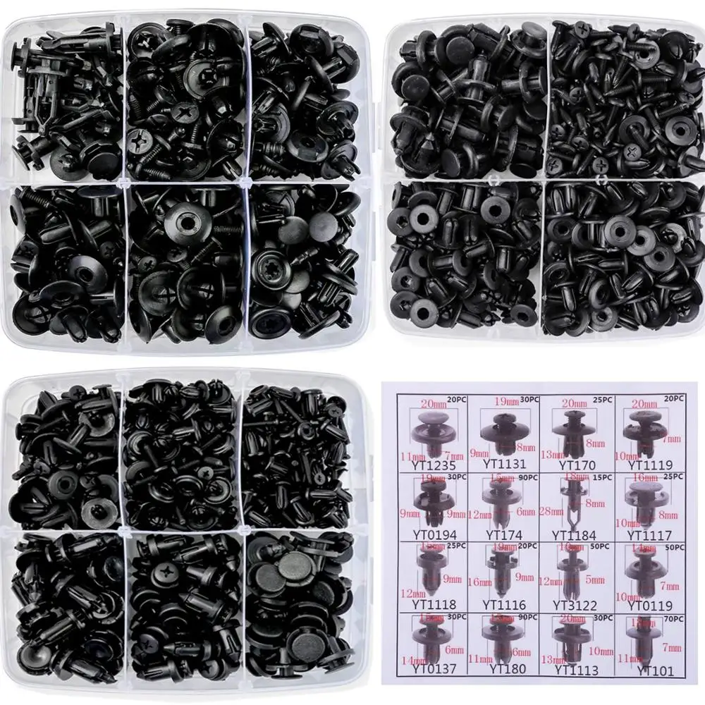 620 Pcs Fastener Clips Mixed Car Fasteners Door Trim Panel Auto Bumper Rivet Retainer Push Engine Cover Fender with Storage Box