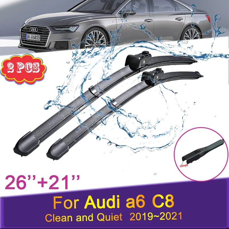 

Car Wiper Blades for Audi A6 C8 2019 2020 2021 Front Windshield Snow Scraping Blade Frameless Silent Rubber Wipers Accessories